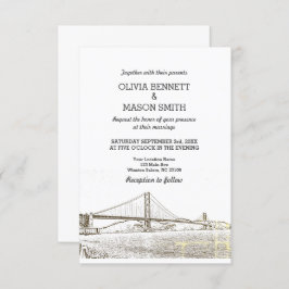 Trouwuitnodiging Golden Gate San Francisco Kaart