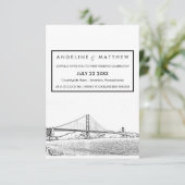Trouwuitnodiging Golden Gate San Francisco Kaart (Staand voorkant)
