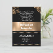 Trouwuitnodiging Gouden kleur Bloemen Kaart (Staand voorkant)