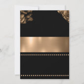 Trouwuitnodiging Gouden kleur Bloemen Kaart (Achterkant)