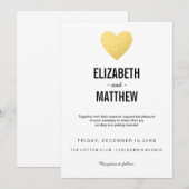 Trouwuitnodiging | goudhart | uitnodigingskaart kaart (Voorkant / Achterkant)