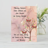 Trouwuitnodiging Herfst Tree & Butterflies Kaart (Staand voorkant)