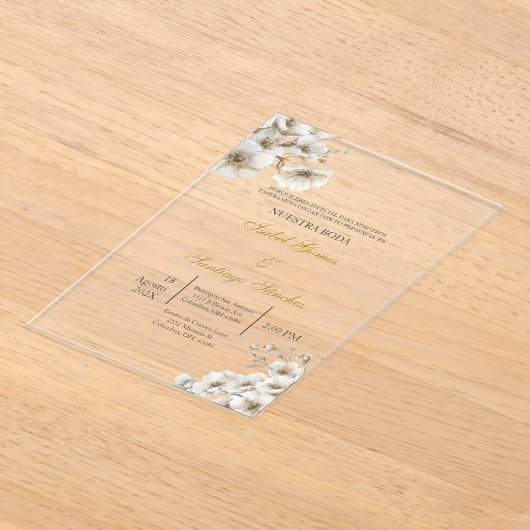 Trouwuitnodiging in het Spaans Acryl Uitnodigingen (Laagn)