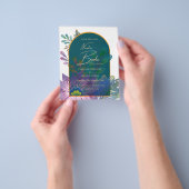 Trouwuitnodiging in juweeltinten turkoois wijnrood flyer (Hand)