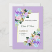 trouwuitnodiging in lavander-kleur kaart (Voorkant)