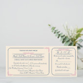 Trouwuitnodiging in Navy en Roze met RSVP kaartje Kaart (Staand voorkant)