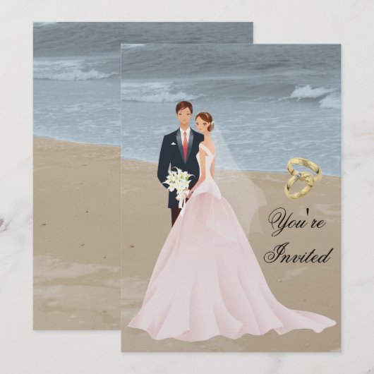 Trouwuitnodiging Kaart (Voorkant / Achterkant)