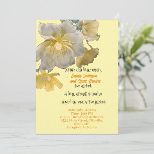 trouwuitnodiging kaart (Staand voorkant)