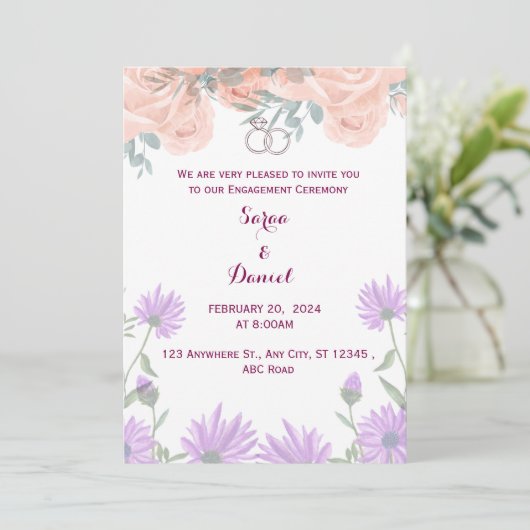 Trouwuitnodiging Kaart (Staand voorkant)