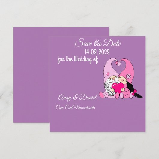 trouwuitnodiging kaart (Voorkant / Achterkant)