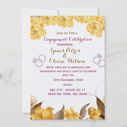 Trouwuitnodiging Kaart (Voorkant)