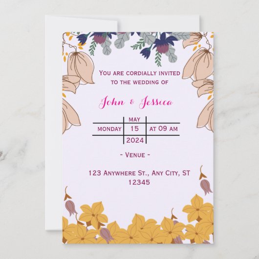 Trouwuitnodiging Kaart (Voorkant)