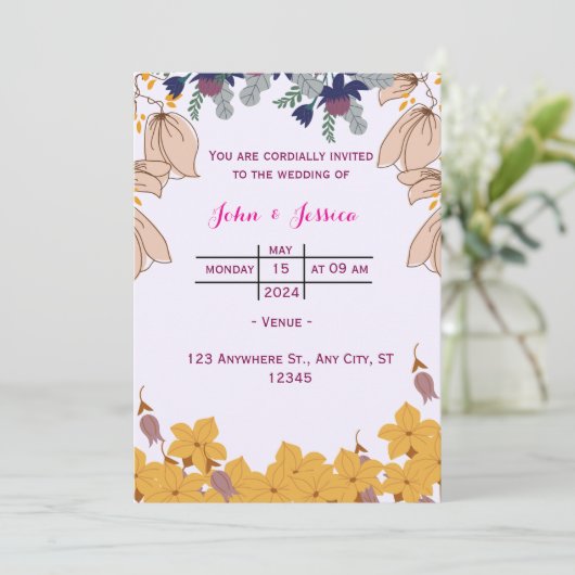 Trouwuitnodiging Kaart (Staand voorkant)