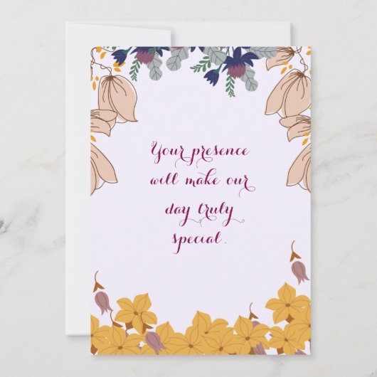 Trouwuitnodiging Kaart (Achterkant)