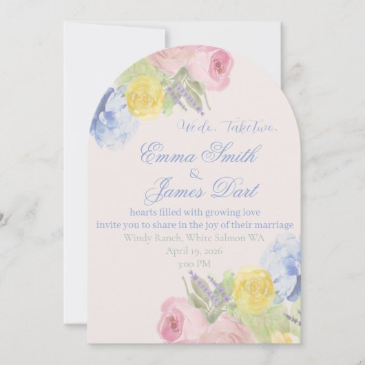 Trouwuitnodiging Kaart (Voorkant)