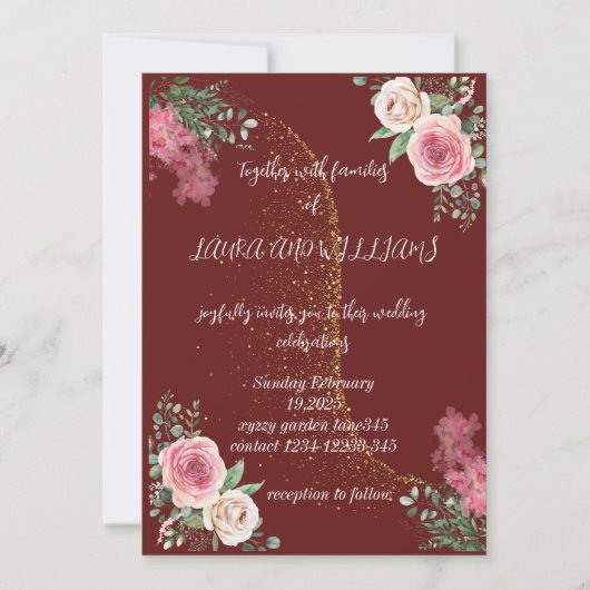 trouwuitnodiging kaart (Voorkant)