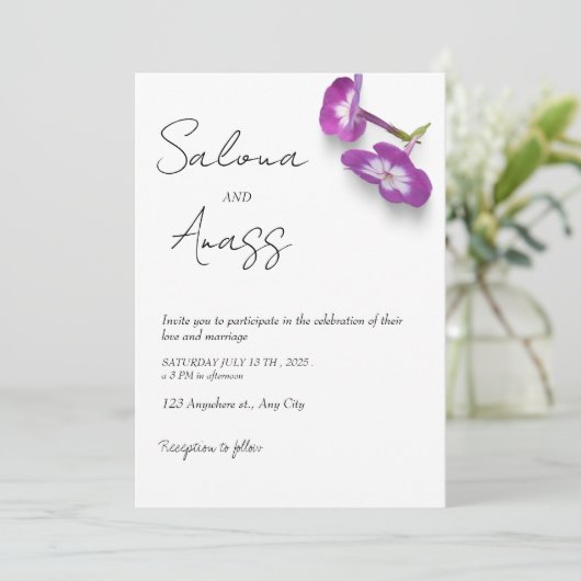 Trouwuitnodiging Kaart (Staand voorkant)