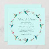 Trouwuitnodiging Kolibrie Aankondiging (Voorkant / Achterkant)