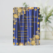 Trouwuitnodiging Koningsblauw en Goud, Trouwen In Save The Date (Staand voorkant)