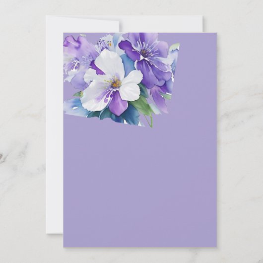 Trouwuitnodiging Lavendel Colorfloral Kaart (Achterkant)