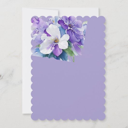 Trouwuitnodiging Lavendel Colorfloral Kaart (Achterkant)