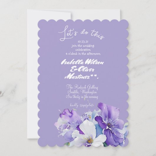 Trouwuitnodiging Lavendel Colorfloral Kaart (Voorkant)