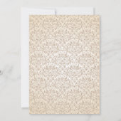 Trouwuitnodiging met antieke damast en rozen kaart (Achterkant)