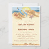 Trouwuitnodiging met bericht in een fles kaart (Voorkant)