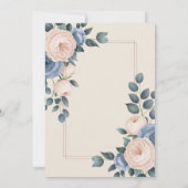 Trouwuitnodiging met bloemige elegantie kaart (Achterkant)