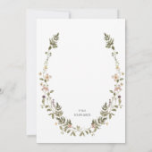 Trouwuitnodiging met bosbloemenboeket  kaart (Achterkant)