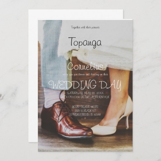 Trouwuitnodiging met dansen (Voorkant / Achterkant)