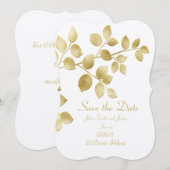 Trouwuitnodiging met datum 'Save the Date' en blad Save The Date (Voorkant / Achterkant)