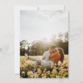 Trouwuitnodiging met foto en wilde bloementuin kaart (Achterkant)