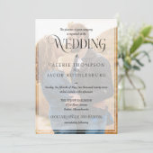 Trouwuitnodiging met foto kaart (Staand voorkant)