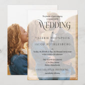 Trouwuitnodiging met foto kaart (Voorkant / Achterkant)