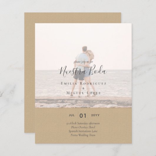 Trouwuitnodiging met Foto-overlay (Voorkant / Achterkant)