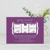 Trouwuitnodiging met fruitautomaat kaart (Staand voorkant)