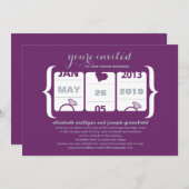 Trouwuitnodiging met fruitautomaat kaart (Voorkant / Achterkant)