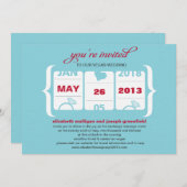 Trouwuitnodiging met fruitautomaat kaart (Voorkant / Achterkant)