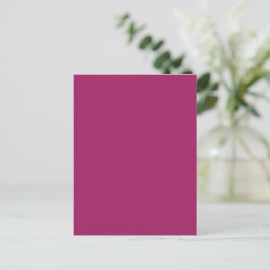 Trouwuitnodiging met Kleurblok – Magenta Aankondigingskaart (Staand voorkant)