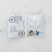 Trouwuitnodiging met Navy Blue Bahama's Paspoort (Binnen)