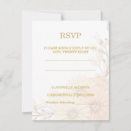 Trouwuitnodiging met Pastel Bloemendesign RSVP Kaartje