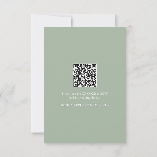 Trouwuitnodiging met QR-code Unieke Bloemen Kaart (Achterkant)