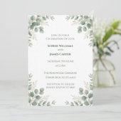 Trouwuitnodiging met salie en eucalyptus kaart (Staand voorkant)