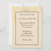 Trouwuitnodiging met Shabby Chic Strik Kaart (Voorkant)