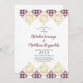 Trouwuitnodiging met Spaans tegelpatroon Kaart (Voorkant / Achterkant)