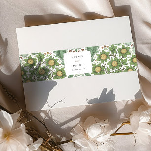 Trouwuitnodiging met tailleband 'Botanical Bliss' Uitnodigingen Wikkel