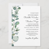 Trouwuitnodiging met tuin Eucalyptus en groen Save The Date (Voorkant)