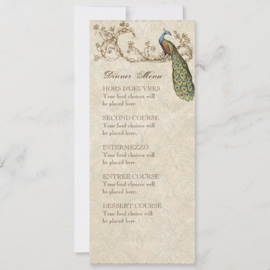 Trouwuitnodiging met Vintage Pauw & Etsingen Kaart (Voorkant)