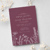 Trouwuitnodiging met wilde bloemen en Maagdenpalm Kaart